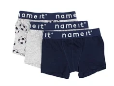 Name It grey melange boxershorts fodbold (3-pak)